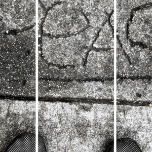 Street Photography Fine Art titled Finding Peace, showing sidewalk graffiti of the word PEACE.