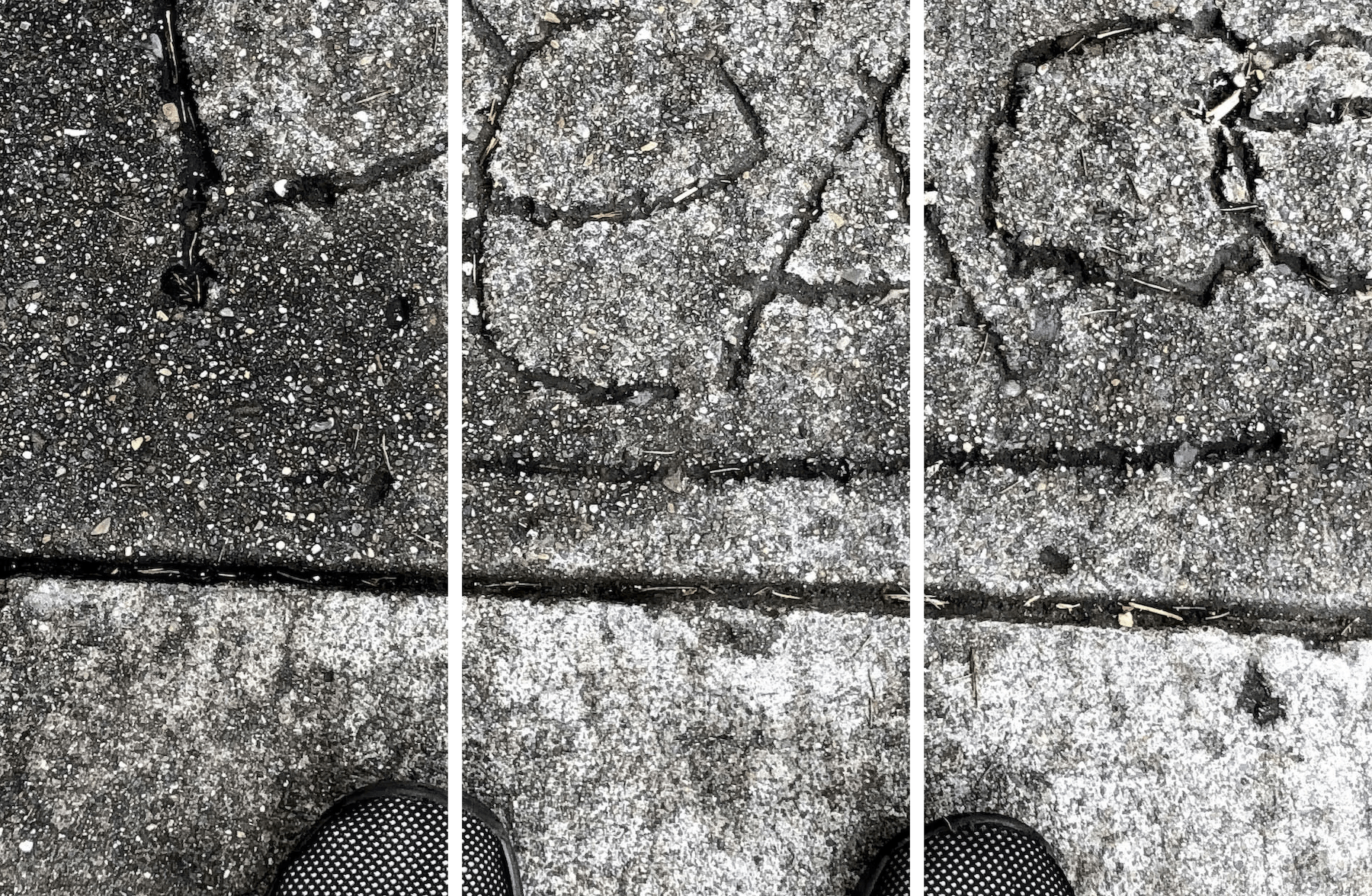 Street Photography Fine Art titled Finding Peace, showing sidewalk graffiti of the word PEACE.